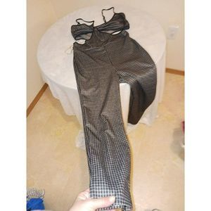 Luna Chix XL black & white plaid bodycon bodysuit jumper romper